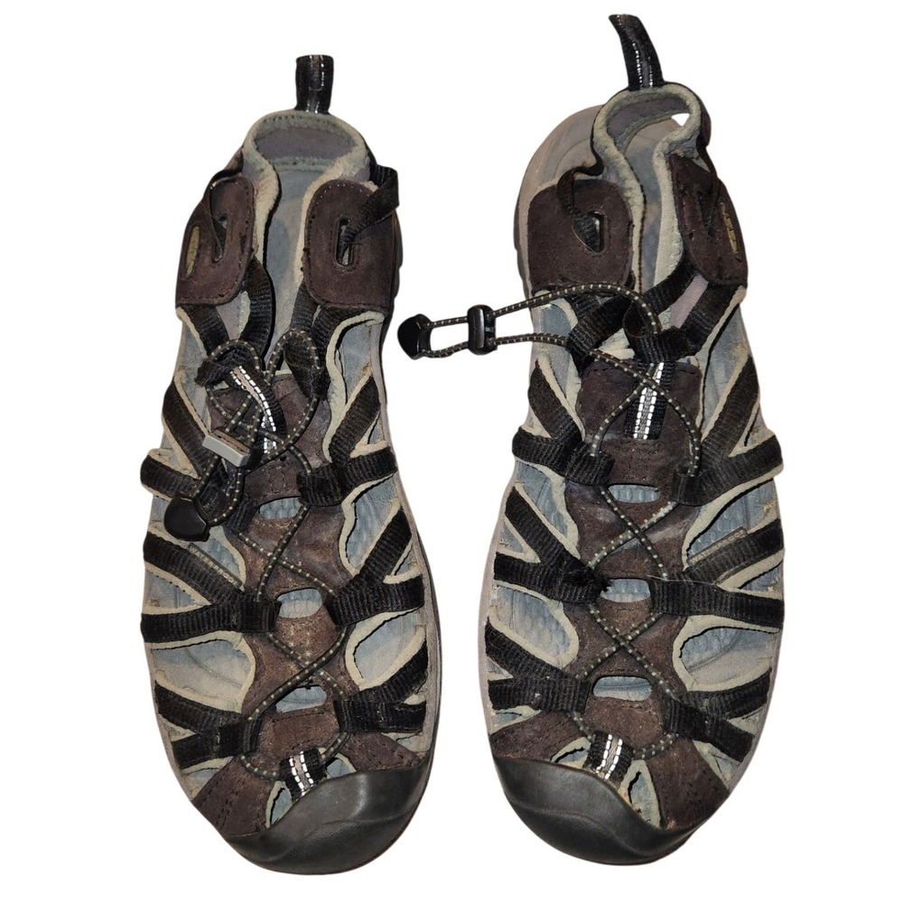 Keen Venice H2 Waterproof Hiking Sandals Slate Black Brown Womens 10 101224-BKGA